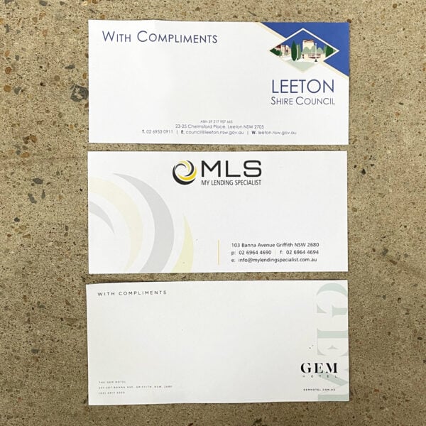 with compliment slips
