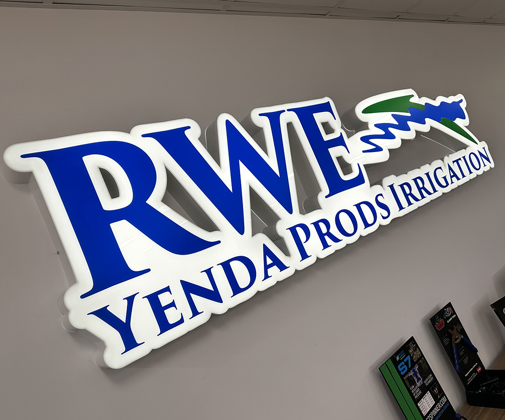 RWE 3d front lit letters