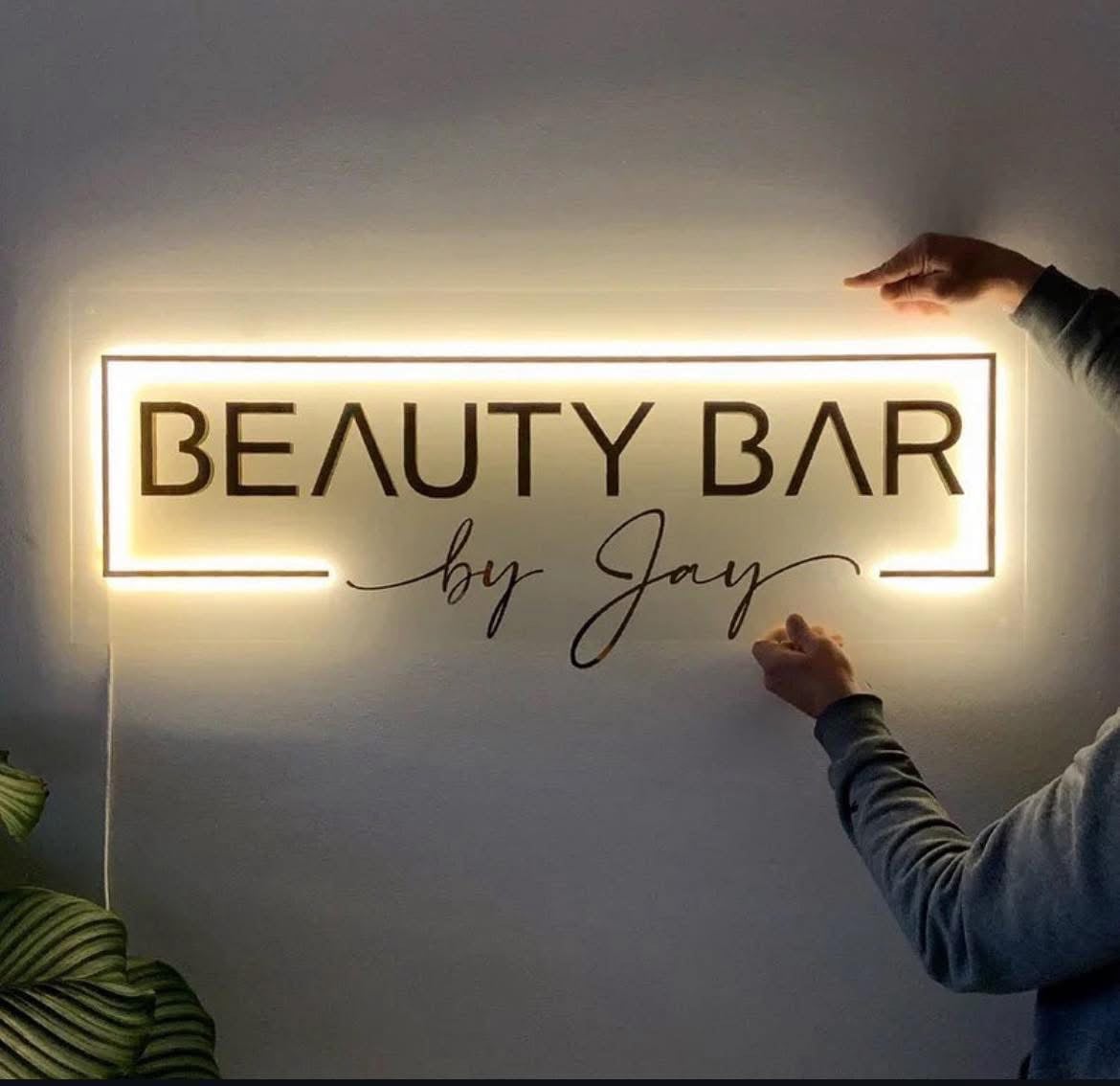 backlit acrylic reception signs