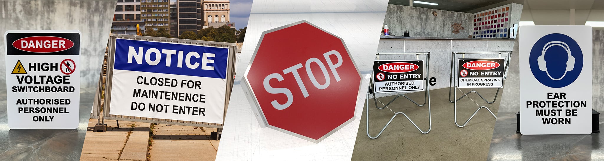 construction & safety signs banner