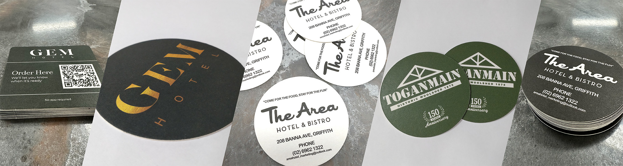 drink coasters banner