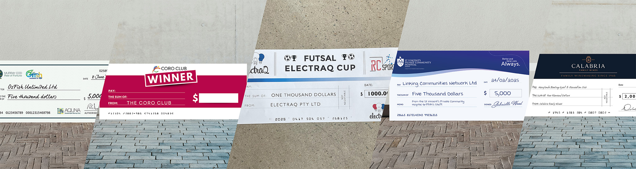 novelty cheques banner