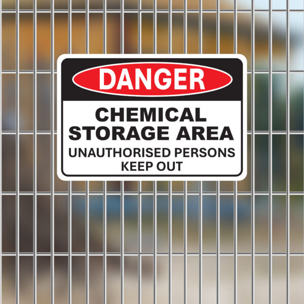 danger sign chemical storage area