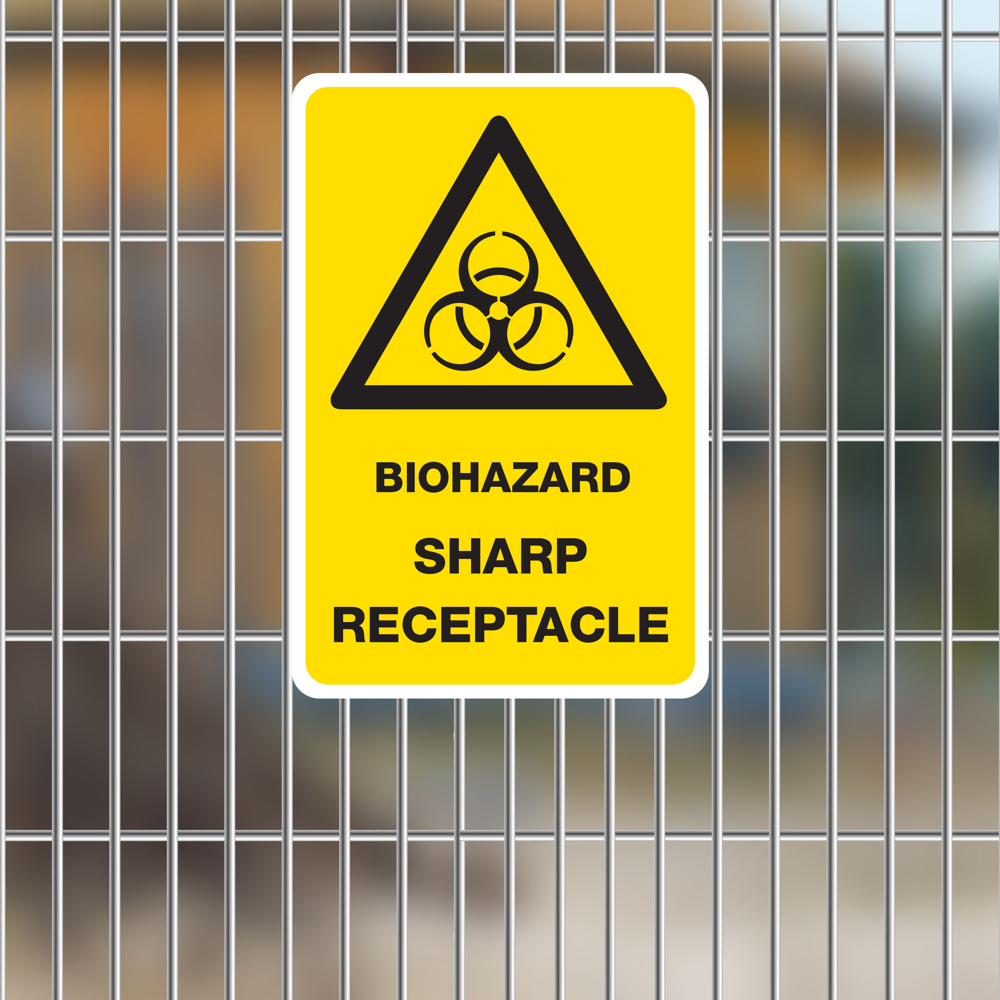 SS-DC-WAR027 - WARNING - BIOHAZARD SHARP RECEPTACLE Dobija Creative