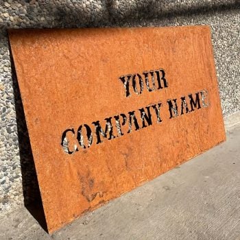corten steel signs